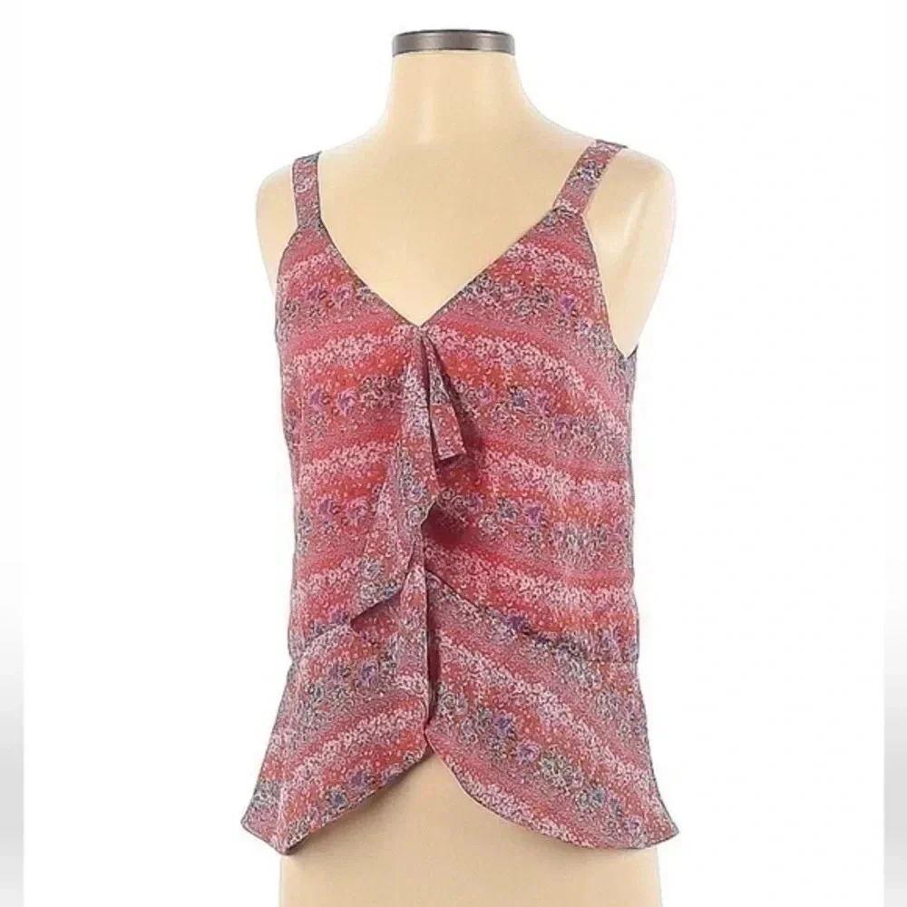 Barney’s New York Sleeveless Boho Ruffle Tank Floral Blouse Women’s Size XS